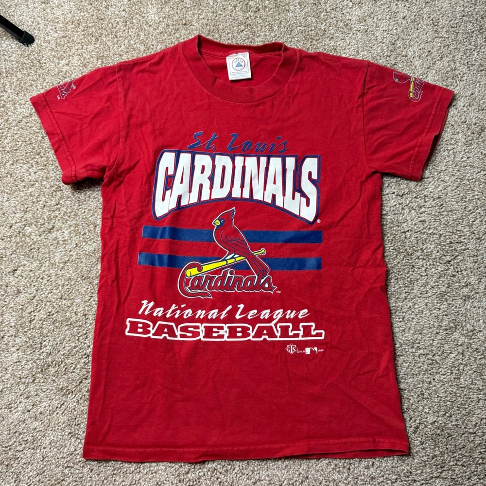 Delta St. Louis Cardinals T-Shirt Kids Medium 10-12 Red 1999 MLB Vintage Tee